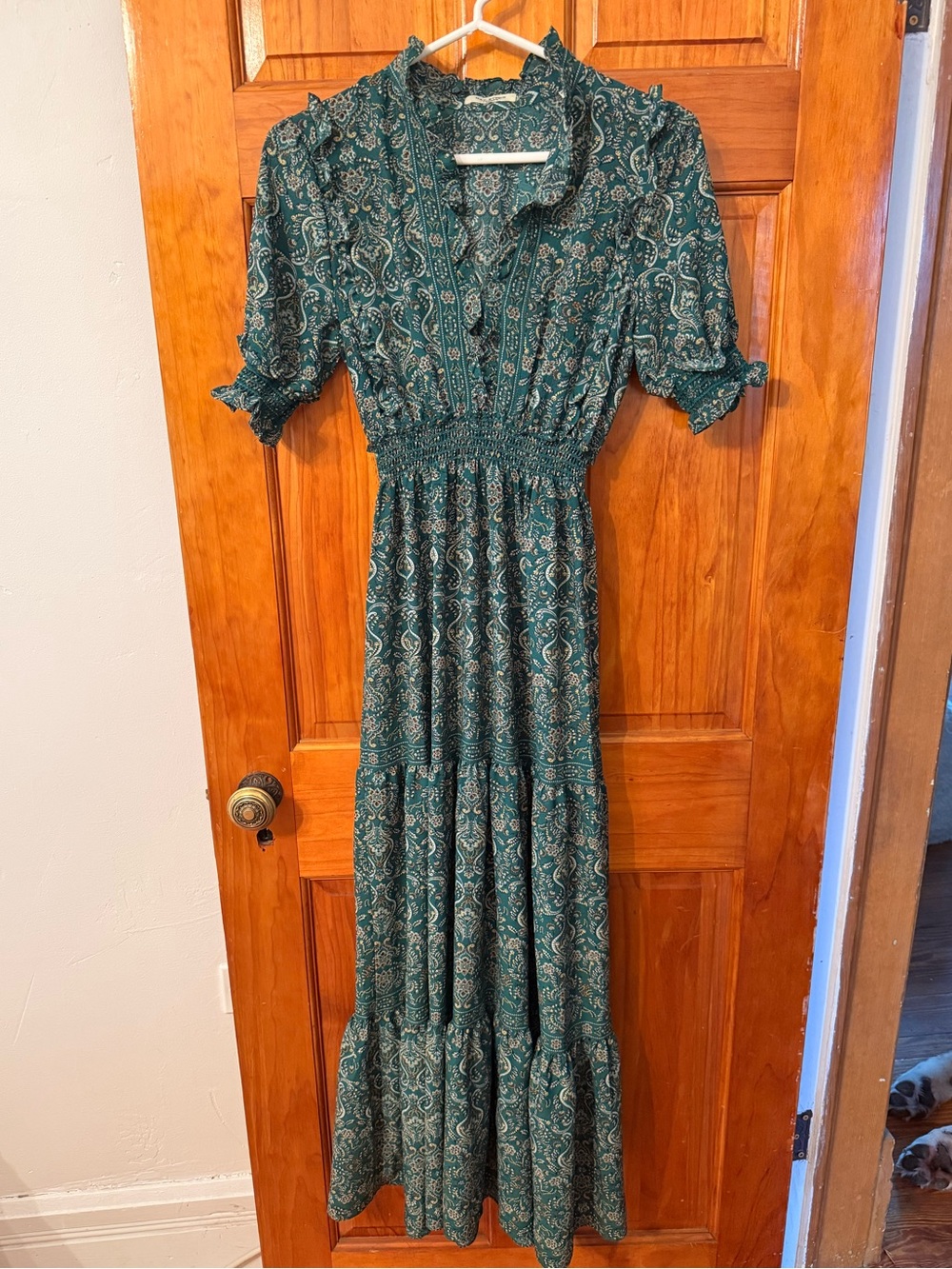 Green Paisley Smocked Waist Maxi Dress - Max Studio London